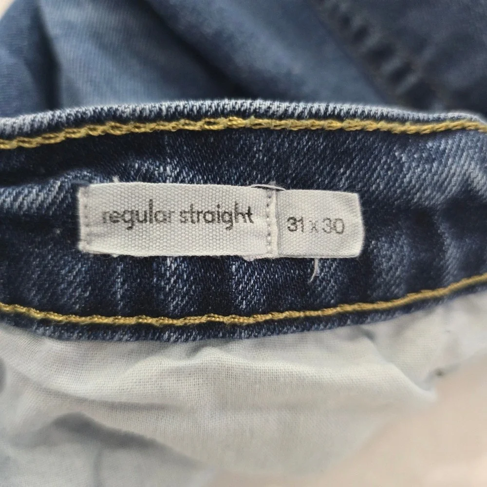 Cake The Label Womens Regular Straight Leg Jeans Medium Wash Blue Denim 31x30